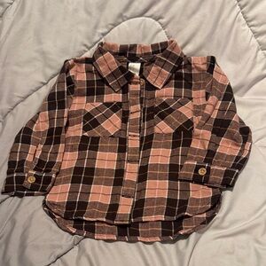 H&M Kids Plaid Shirt in Pink and Brown